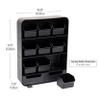 Mind Reader Tea Bag Organizer, Tea Station Organizer, Countertop Storage, Kitchen, Plastic, 10.25"L x 3.25"W x 13.75"H, Black view 3