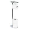 Better Living Ovo Toilet Caddy with Top Shelf, Bathroom Toilet Paper Storage Holder Stand with Dispenser and Reserve for 2 Extra Jumbo Rolls, Metal Freestanding Toilet Paper Roll Holder, Chrome view 1