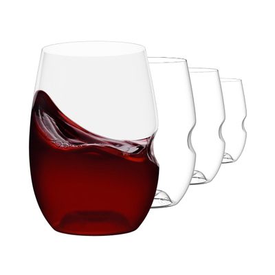 Unbreakable Stemless Wine Glass  Set of 4, 16oz, Dishwasher Safe, BPA-free Tritan, Clear Stemless Red Wine Glasses, Shatterproof for Indoor, Outdoor, Everyday Use. Reusable, Made in the USA