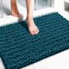 Yimobra Bathroom Rugs Non Slip Washable 32x20 Inch - Ultra Soft Absorbent Chenille Bath Mat, Quick Dry Shaggy Floor Carpet for Tub Shower, Peacock Blue Home Decor Accessories view 1