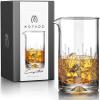 MOFADO. Crystal Cocktail Mixing Glass - Premium 24oz 710ml - Solid & Thick Bottom Cocktail Shaker Professional Quality Bartender Tool for Stirring Cocktail & Drinks - Gift Ideas for Christmas Birthday view 3