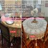 USTIDE 63-inch Round Crochet Lace Tablecloth Beige Gorgeous Dining Living Room Kitchen Tablecloth view 2