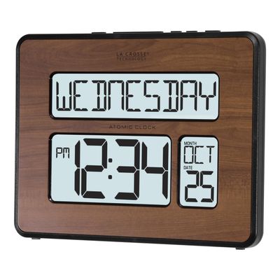 La Crosse Technology 513-1419BL-WA-INT Atomic Large Full Digital Calendar Clock