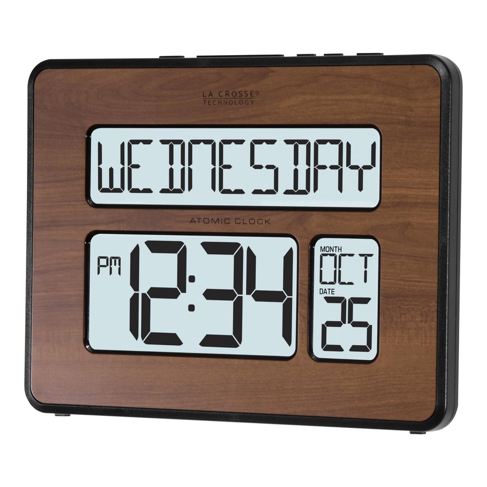 La Crosse Technology 513-1419BL-WA-INT Atomic Large Full Digital Calendar Clock