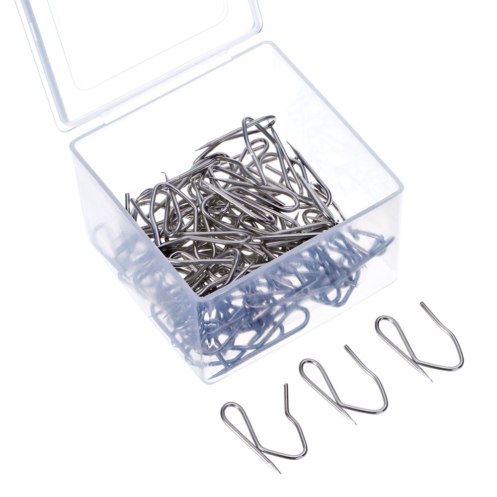 Outus 58 Pack Metal Curtain Hooks Pin-On Drapery Hooks 1.2 by 1 Inch for Window,Door,Shower Curtain(Silver)