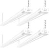 hykolity 4 Pack Linkable LED Shop Light, 4FT 42W [250W Equivalent], 4400lm, 5000K Daylight, with Plug, Utility Light Fixture, Hanging or Surface Mount, White view 1