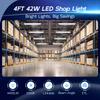 hykolity 4 Pack Linkable LED Shop Light, 4FT 42W [250W Equivalent], 4400lm, 5000K Daylight, with Plug, Utility Light Fixture, Hanging or Surface Mount, White view 2