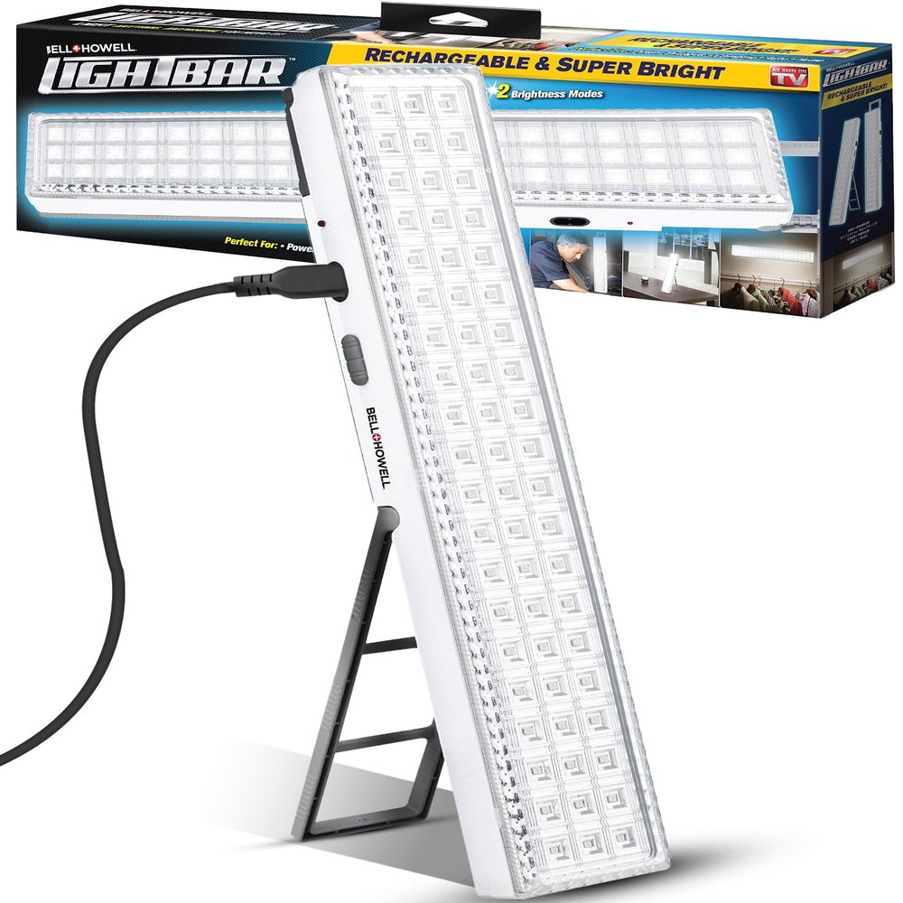 Bell+Howell Portable Light Bar, Rechargeable Lights for Home, Emergency Lights for Home Power Failure, Rechargeable Light Bar, Lmparas Recargables para Apagones, 720-Lumens, As Seen on TV