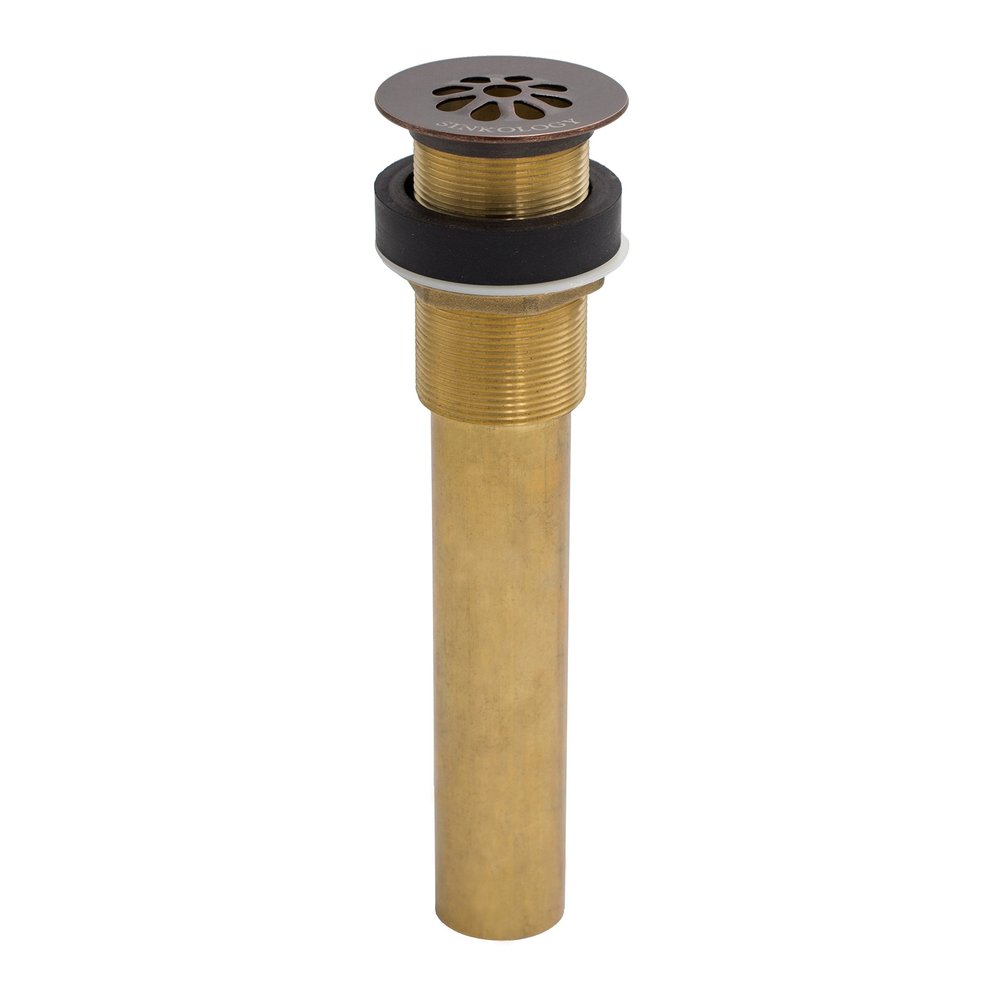 SinkSense 1.5" Grid Sink Drain in Aged Copper No Overflow