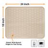 XXL Silicone Dish Drying Mat for Kitchen Counter or Under Sink, 24" x 18" Extra Large, Waterproof Pet Feeding Mat, Dog Food, Water Bowls, Under Drying Racks for Dishes, Coffee Bars, Bar Mats (Beige) view 3
