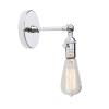Permo Vintage Industrial Pole Wall Mount Mini Single Sconce Metal Wall Sconces Fixture (Chrome) view 1