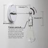 Permo Vintage Industrial Pole Wall Mount Mini Single Sconce Metal Wall Sconces Fixture (Chrome) view 2