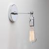 Permo Vintage Industrial Pole Wall Mount Mini Single Sconce Metal Wall Sconces Fixture (Chrome) view 3