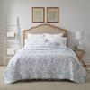Laura Ashley - King Quilt Set, Soft Cotton Bedding with Reversible Design, Medium Weight for Year Round Use, 3 Piece Bed Set with Matching Pillowcases (Amberley Blue) view 1