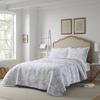 Laura Ashley - King Quilt Set, Soft Cotton Bedding with Reversible Design, Medium Weight for Year Round Use, 3 Piece Bed Set with Matching Pillowcases (Amberley Blue) view 3