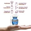 Trupoint Memorials Small Urns for Human Ashes Keepsake, Decorative Mini Cremation Urn for Adult Men & Women, Set of 4, Light Blue with Silver Lining view 2