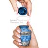 Trupoint Memorials Small Urns for Human Ashes Keepsake, Decorative Mini Cremation Urn for Adult Men & Women, Set of 4, Light Blue with Silver Lining view 4