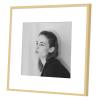 Golden State Art - 12x12 Aluminum Picture Frame - with Mat for 8x8 Photo or Without Mat for 12 x 12 Photo - Real Glass Cover - Simple and Elegant Decor for Wall Mounting - 1 Pack - Gold view 2