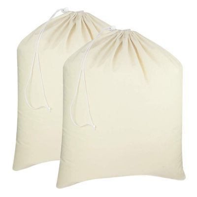 Cotton Craft - 2 Pack Extra Large 100% Cotton Canvas Heavy Duty Laundry Bags - Natural Cotton - 28"x36" - Versatile - Multi Use