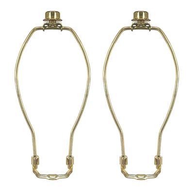 Royal Designs, Inc. HA-1001-10BR-2 Heavy Duty Harp for Lamp Shade Holder, 10 inch, Polished Brass Base, 2-Pack