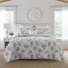 Laura Ashley - Twin Quilt Set, Reversible Cotton Bedding with Matching Sham, Lightweight Decor for All Seasons (Keighley Lilac, Twin) view 1