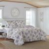 Laura Ashley - Twin Quilt Set, Reversible Cotton Bedding with Matching Sham, Lightweight Decor for All Seasons (Keighley Lilac, Twin) view 2