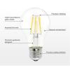 Low Voltage Retro LED Filament Lamp E27 6w 12V 24V 36V A60 Clear Glass Shell Edison Led Bulb AC/DC12-36V for RV Camper Marine,Solar Power Light and Off Grid 6-Pack view 2