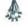 Novelty Lights C7 White Ceramic Christmas String Lights - Indoor/Outdoor Light Set w/ 25 Opaque Bulbs for Christmas Tree, Patio, Wedding Decor, and More - (Green Wire, 25' Long) view 1