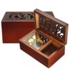 FnLy Antique Engraved Wooden Wind-Up Musical Box,Fur Elise Musical Box,with Gold-Plating Movement in,Rectangle view 3