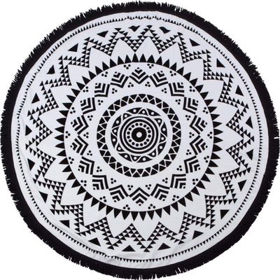 SwimZip Round Beach Towel Black Sand Beach
