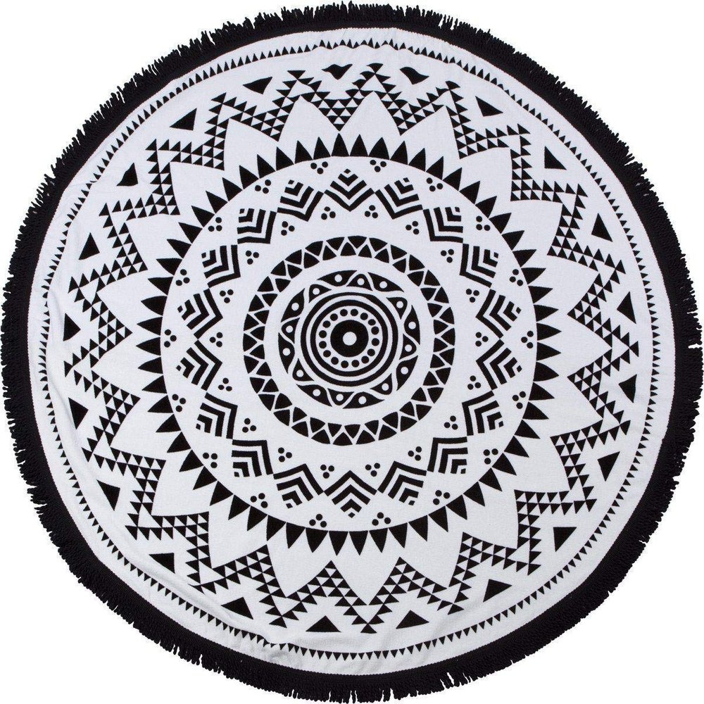 SwimZip Round Beach Towel Black Sand Beach