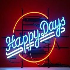 Urby 17"x14" Happy Days Custom Handmade Glass Tube Neon Light Sign 3-Year Warranty-Unique Artwork! U199