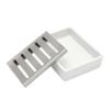 Ceramic Soap Dish Stainless Steel Soap Holder for Bathroom and Shower Double Layer Draining Soap Box view 4
