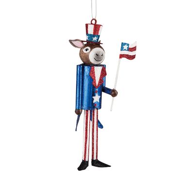 Gallerie II Patriotic American Democrat Donkey Christmas Xmas Labor Day Memorial Day 4th of July Ornament Decor Decoration Independence Day Americana U.S.A. Multi