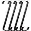 RuiLing 4-Pack 12 Inch Black Chrome Finish Steel Hanging Flat Hooks - S Shaped Hook Heavy-Duty S Hooks, for Kitchenware, Pots, Utensils, Plants, Towels, Gardening Tools, Clothes view 1
