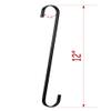 RuiLing 4-Pack 12 Inch Black Chrome Finish Steel Hanging Flat Hooks - S Shaped Hook Heavy-Duty S Hooks, for Kitchenware, Pots, Utensils, Plants, Towels, Gardening Tools, Clothes view 2