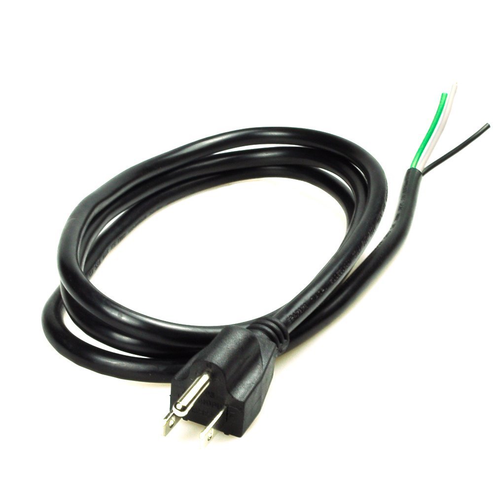 Pinfox 6ft 16 Gauge 3 Prong Heavy Duty Replacement Power Supply Cord Cable 110V 115V 120V Pigtail for Universal AC Appliance, NEMA 5-15 Plug US SJT 16AWG (12A)