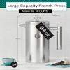 Coffee Gator 304 Grade Stainless Steel French Press Coffee Maker 34 oz, Double Wall Insulated Teapot with 4-Level Filtration System, Include Travel Jar Canister, Rust-Free, Dishwasher Safe, Silver view 4