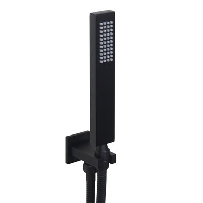 Ownace Square Solid Brass Oil Rubbed Black Hand Held Shower Head With Wall Connector and Hose Set