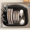 TQVAI Kitchen Dish Drainer Rack with Drying Board and Full-Mesh Silverware Utensils Holder, Black view 4