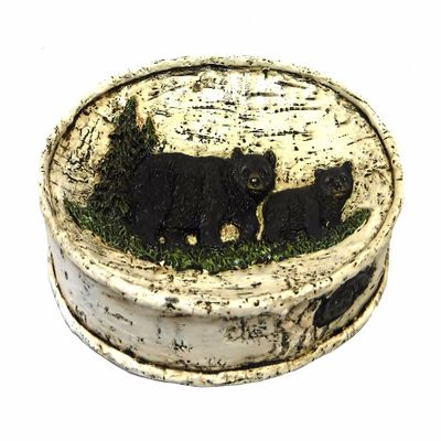 Black Bear on Birch Tree Bathroom Accessories (Soap Dish)