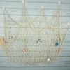 Bilipala Rustic Nautical Decorative Fishing Net Wall Hangings Decor with Stars, Lifebuoy and Anchor Ornaments, Creamy White view 1