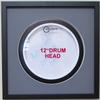 12" Drum Head Display Frame Set Black Frame with Matting Easy Mount (Grey Matting) view 1