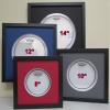12" Drum Head Display Frame Set Black Frame with Matting Easy Mount (Grey Matting) view 2