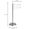 MyGift 40-Inch Silver Metal Freestanding Towel Rack for Bathroom with 3 Swivel Arms view 4