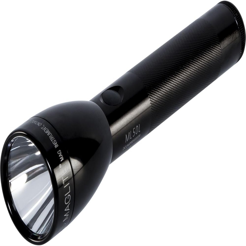 MagLite ML50L 2-Cell C LED Flashlight, Adjustable Beam, High & Low Modes, Water-Resistant - Black