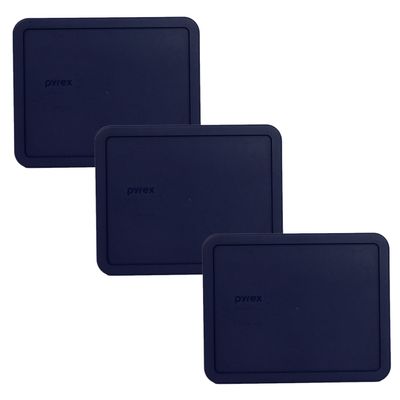 Pyrex 7212-PC Blue Food Storage Replacement Lid (3-Pack) - Made in the USA