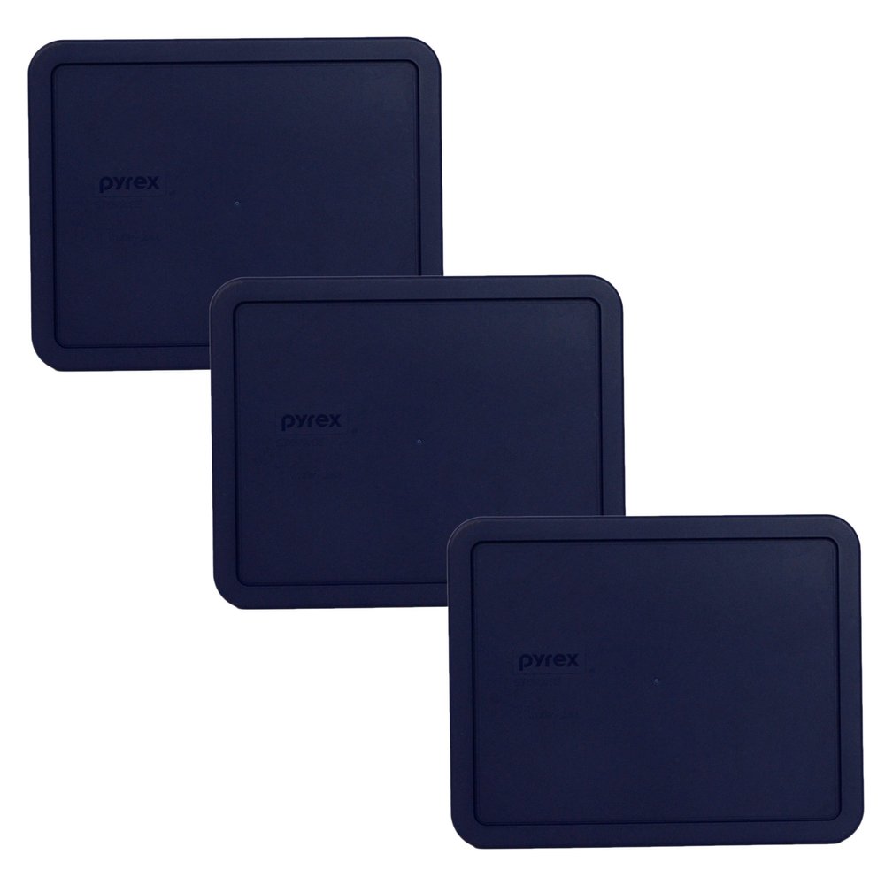 Pyrex 7212-PC Blue Food Storage Replacement Lid (3-Pack) - Made in the USA