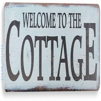 Tinworld Tin Sign: Welcome to The Cottage Rustic Kitchen Cottage Farm Metal Decor A678