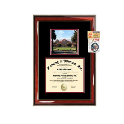 AllGiftFrames Stanford University Diploma Frame Graduation Degree Campus Photo Certificate Plaque Double Matted Graduate Gift Document Holder Case Custom